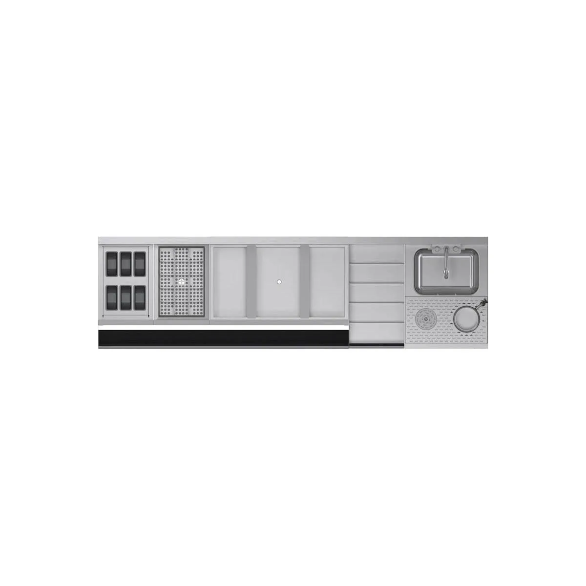 Krowne KR24-MX84 84" Blender Station Underbar Ice Bin/Cocktail Station, 115 lbs / Center