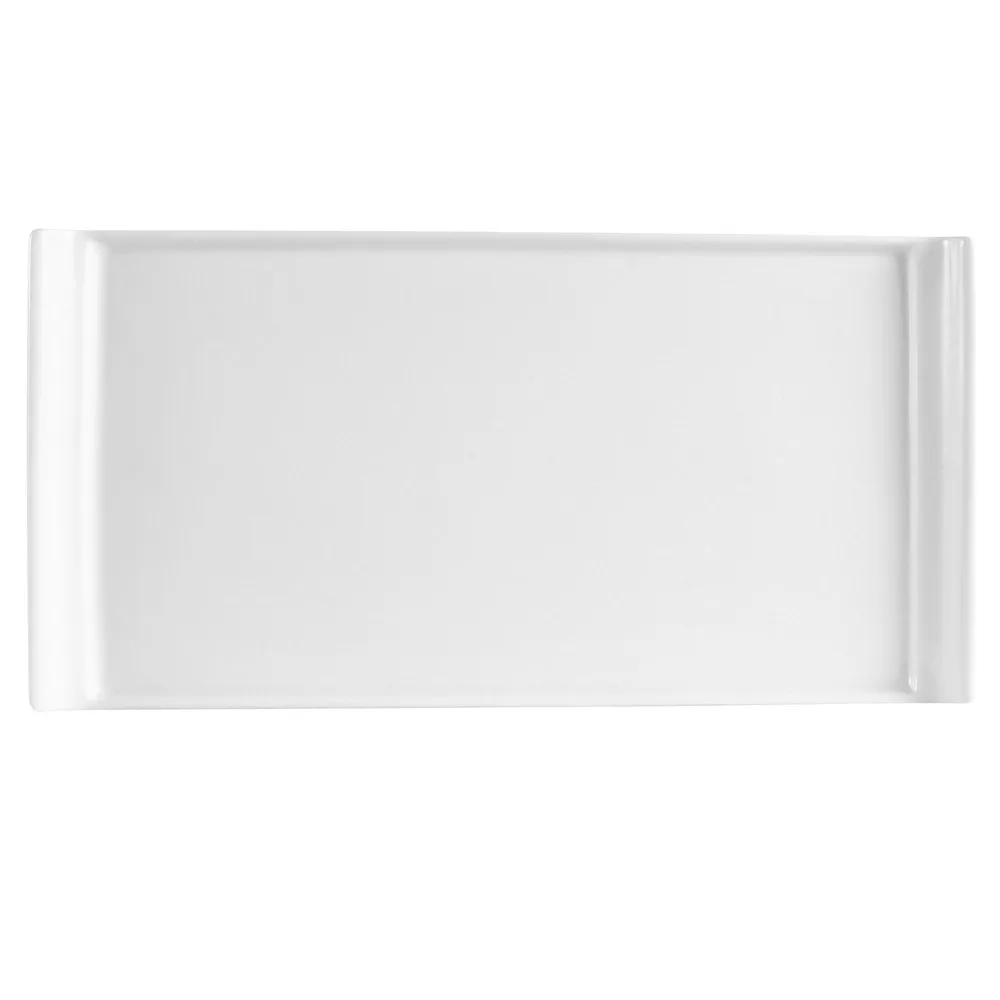 CAC China DYN-13 Dynasty Platter, 11-1/4" x 5-3/4" x 3/4" Porcelain White, Dishwasher Safe - Dozen