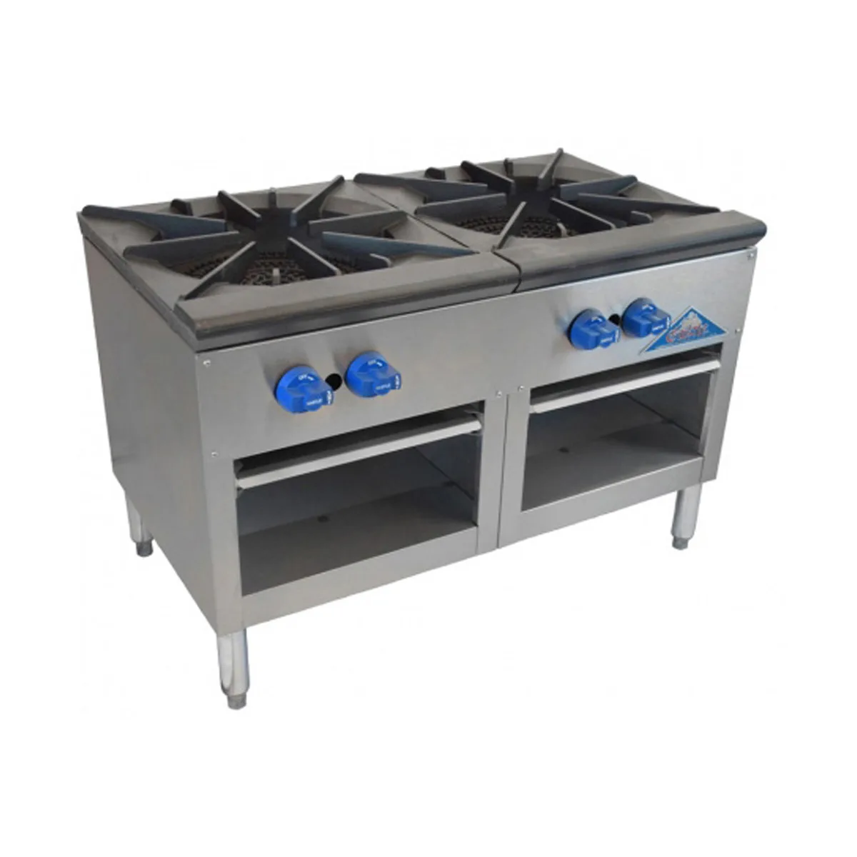 Comstock-Castle CSP36 36" Gas Stock Pot Range w/ (2) Three Ring Burners, Side to Side Design, Manual Control, 220.000 BTU