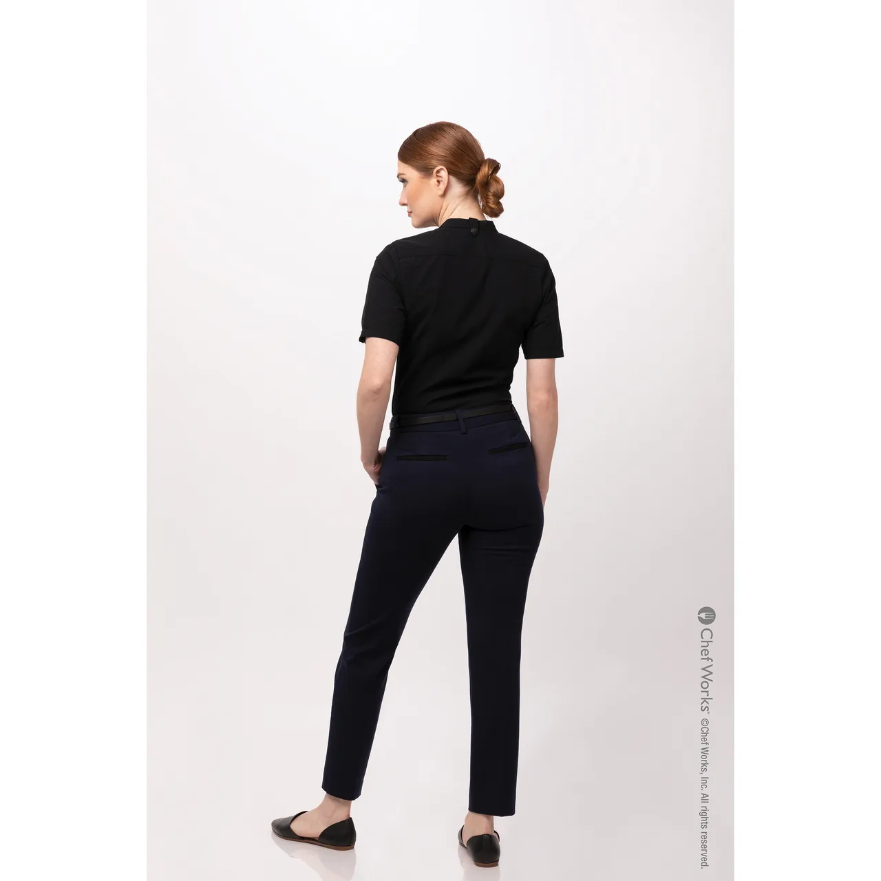 Chef Works SHC08W-BLK-XL Women's Cook Shirt, Short Sleeves, Black, XL, 65/35 Poly/Cotton