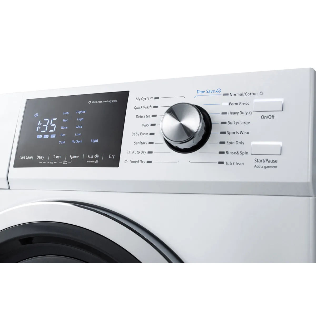 Summit SPWD2202W 24" Washer/Dryer Combo, front loading glass door, 2.7 cu.ft.