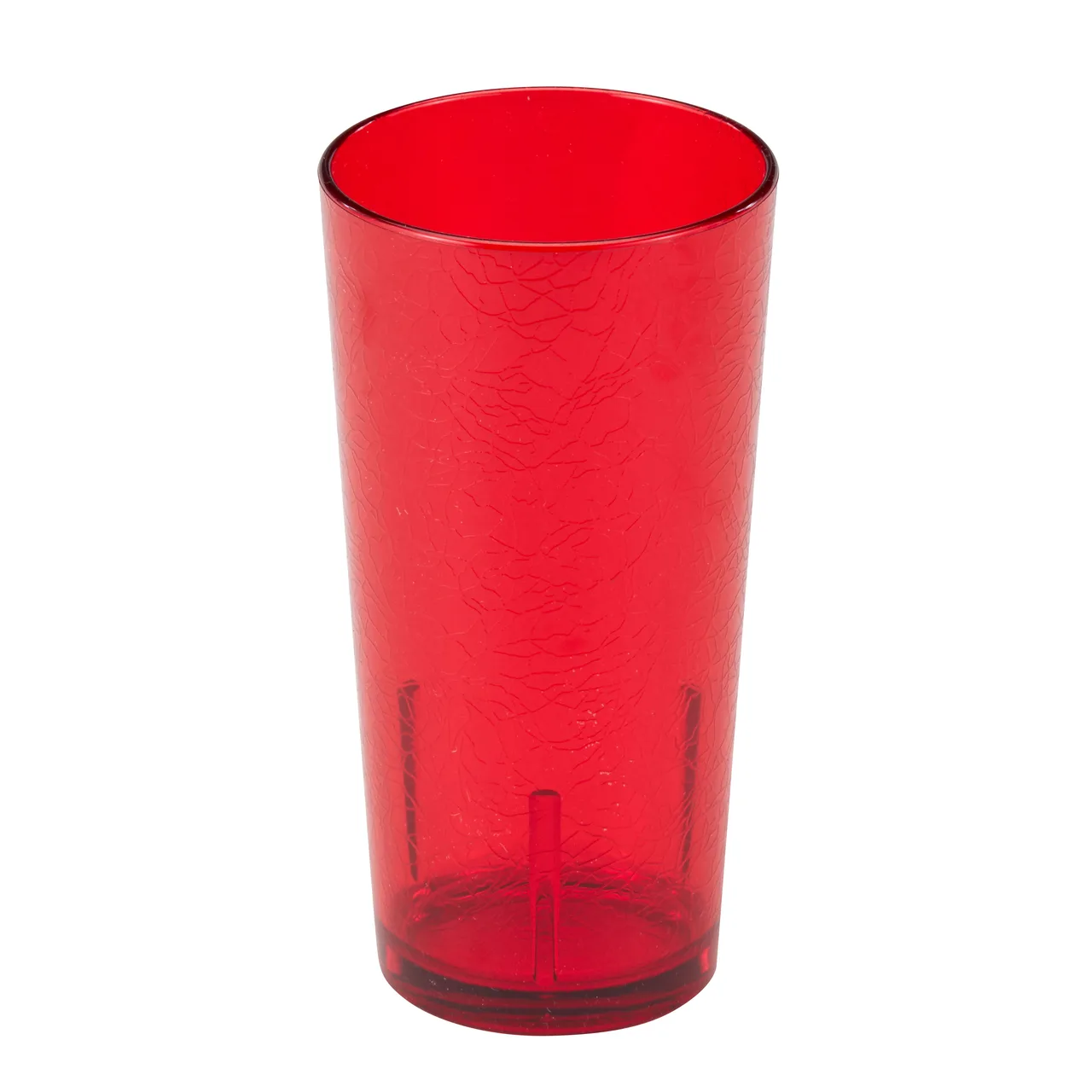 Cambro D16156 - Del Mar 16 Oz Tumbler, 3-1/16" Top, Crackled Ruby Red SAN, Made in USA