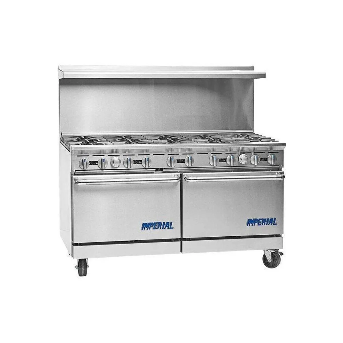Imperial IR-10-CC 60" Gas Restaurant Range w/ (10) Open Burners, (2) Convection Ovens, 380.000 BTU