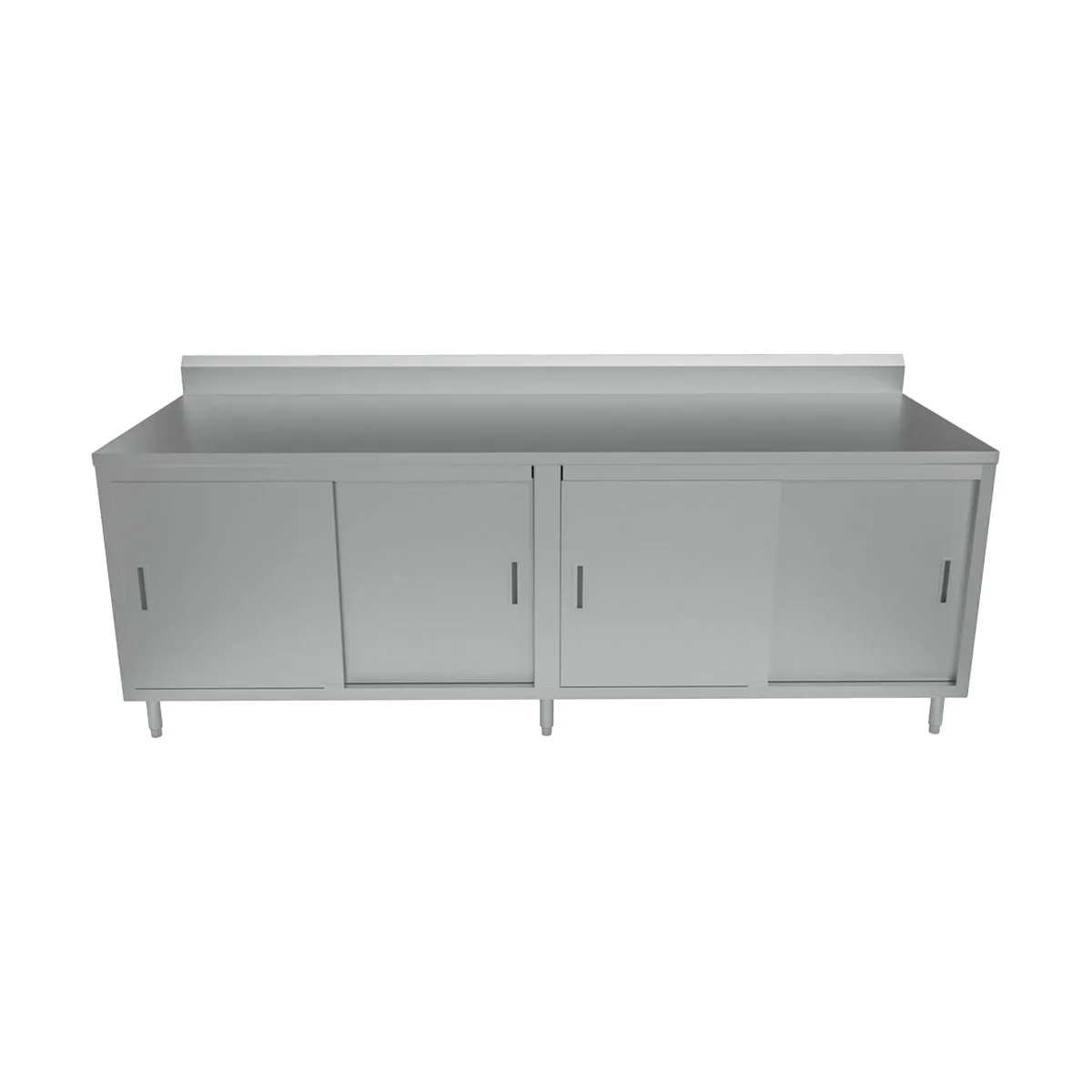 BK Resources CSTR5-36120S Cabinet Base with Sliding Doors Chef Table, 120"W x 36"D / Backsplash