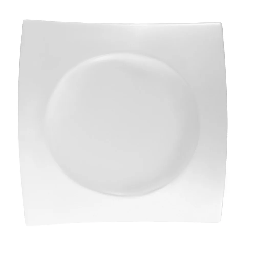 CAC China FSB-21 Bridge Plate, 12"L x 12-1/2"W x 2"H, Rectangular Porcelain White, Dishwasher Safe