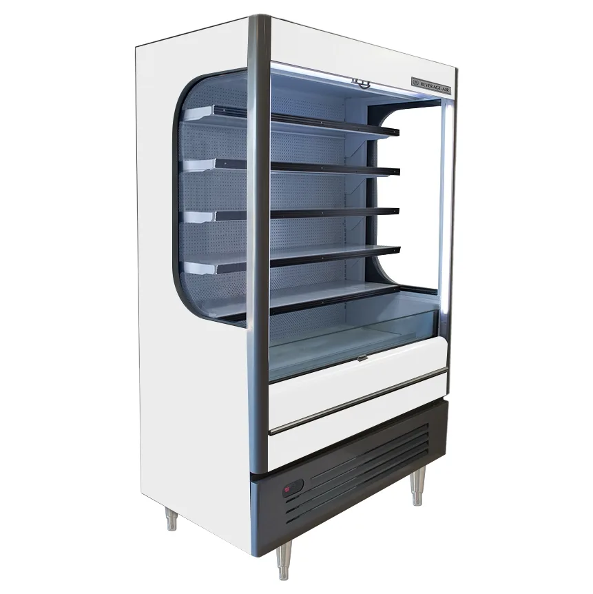 Beverage Air VMHC-18-1-W 52" White Vuemax Open Air Merchandiser, 5 Shelves, Vertical Case, 23.87 cu. ft.