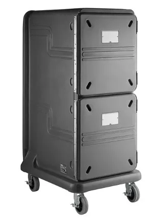 Cambro PCU2000CC615 Pro Cart Ultra Tall Charcoal Gray Pan Carrier - 2 Active Cold Compartments