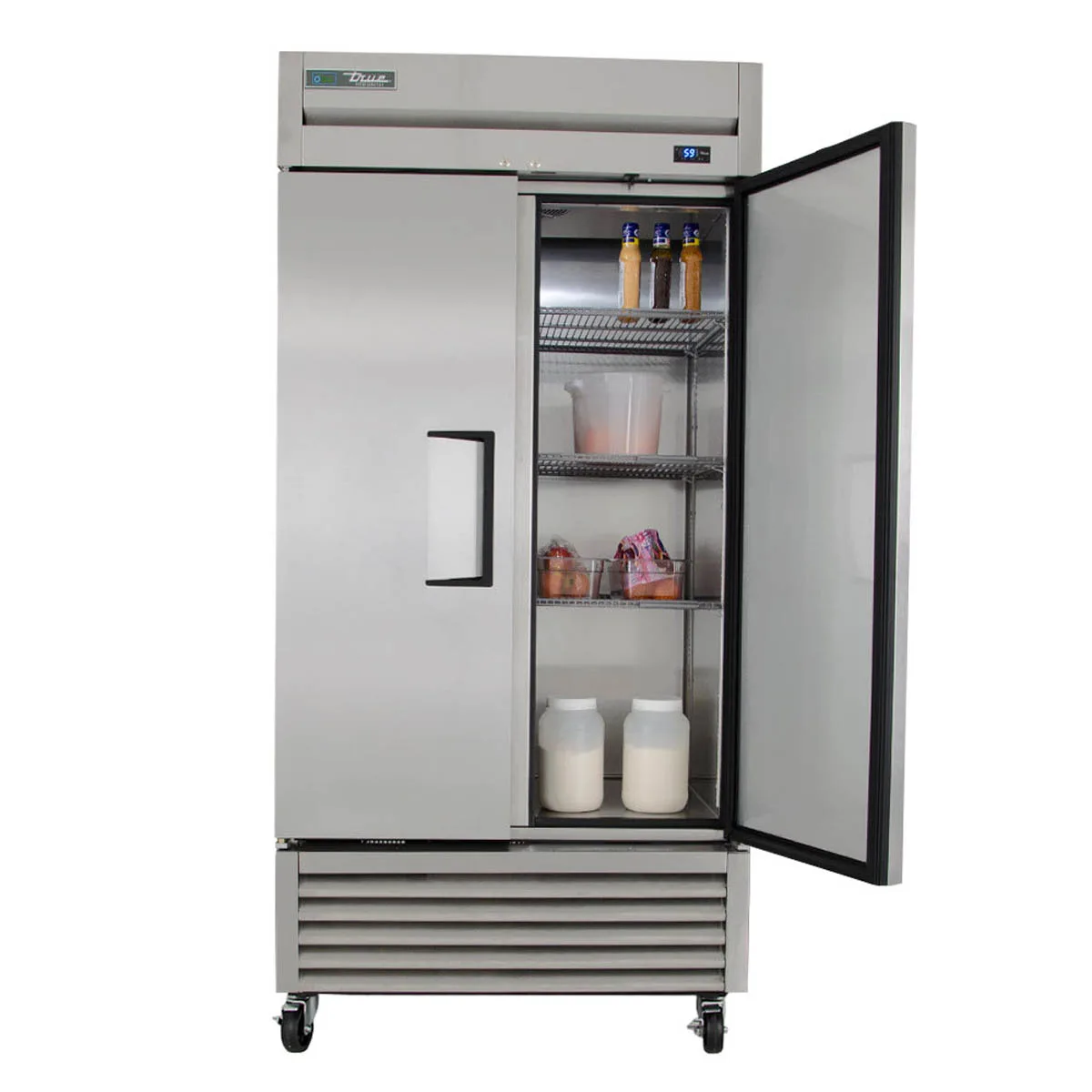 True T-35-HC 39" 2-Section Reach-In Refrigerator w/ 2 Solid Doors, Bottom Mount, Stainless Steel Front-Aluminum Sides