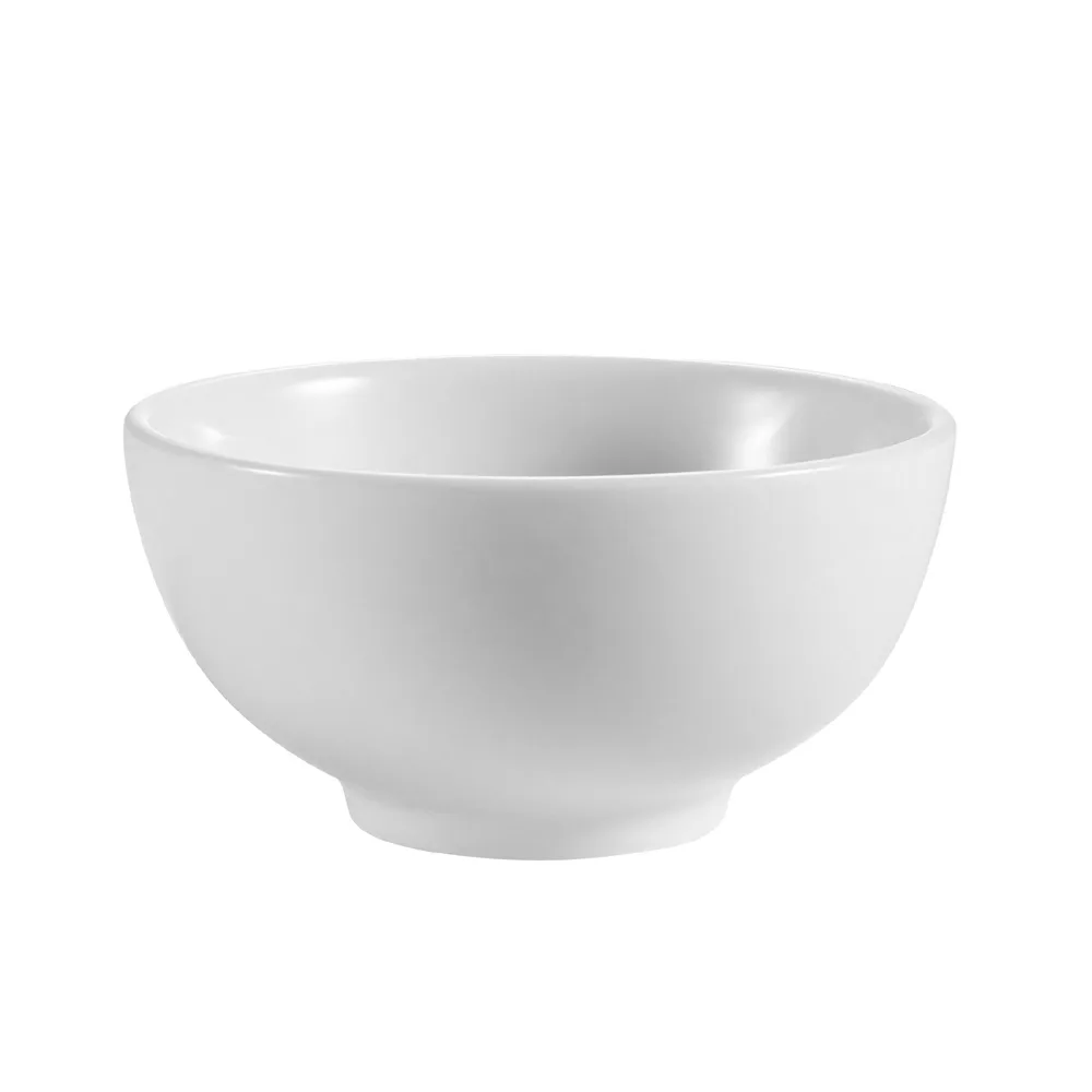 CAC China CN-4 Rice Bowl, 8-1/2 oz., 4-1/2" dia. x 2-1/4" H, Round Porcelain Super White - Dozen