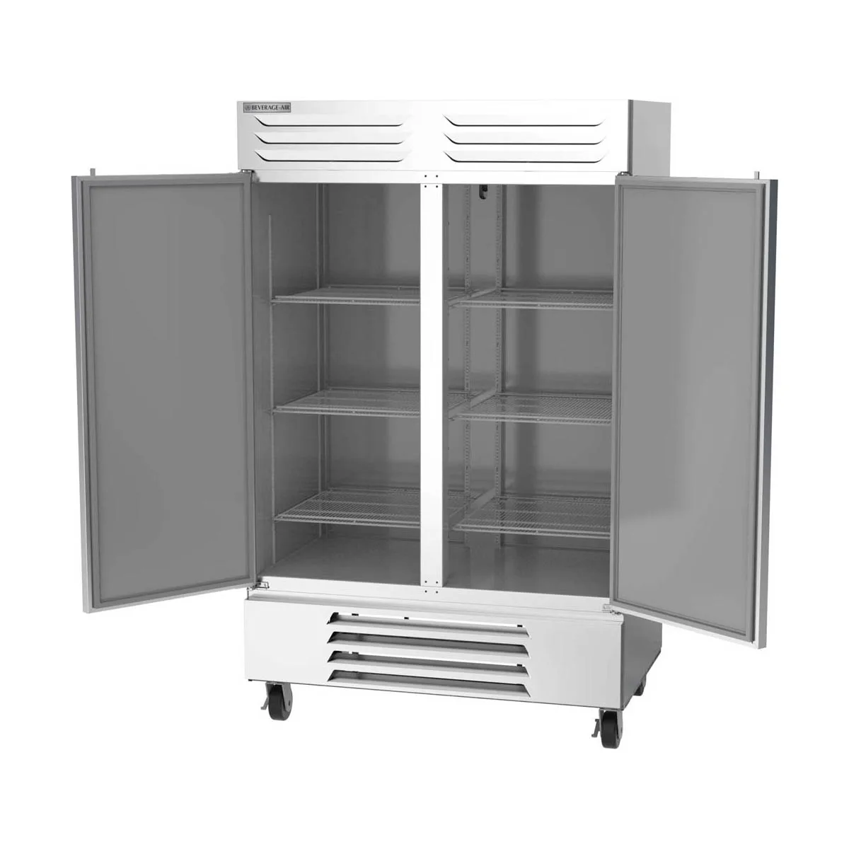 Beverage Air FB49HC-1S 52" 2-Solid Door Reach-In Freezer, Bottom Mount, 46.2 cu. ft., Stainless Steel Front