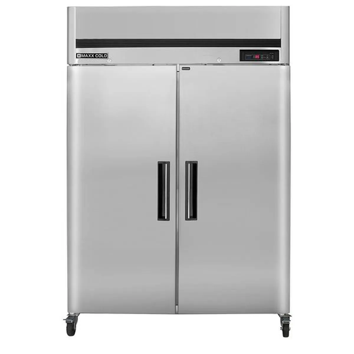 Maxx Cold MCRT-49FDHC 54" 2-Section Reach-In Refrigerator w/ 2 Solid Doors, Top Mount, Stainless Steel, 43 cu. ft