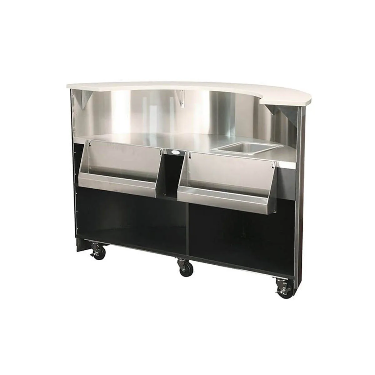 Lakeside 76814 40 lb. Ice Bin (2) 7-Bottle Speed Rail-90" Portable Bar