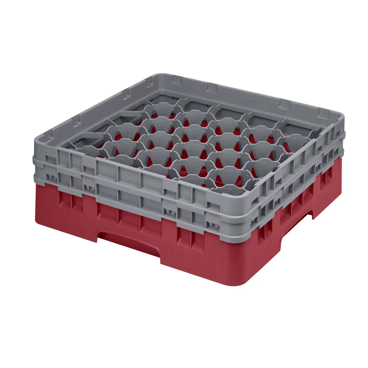 Cambro 30S434416 Camrack Glass Rack, Full Size, 19-3/4 x 19-3/4, 30 Compartments, Cranberry Red, HACCP Compliant