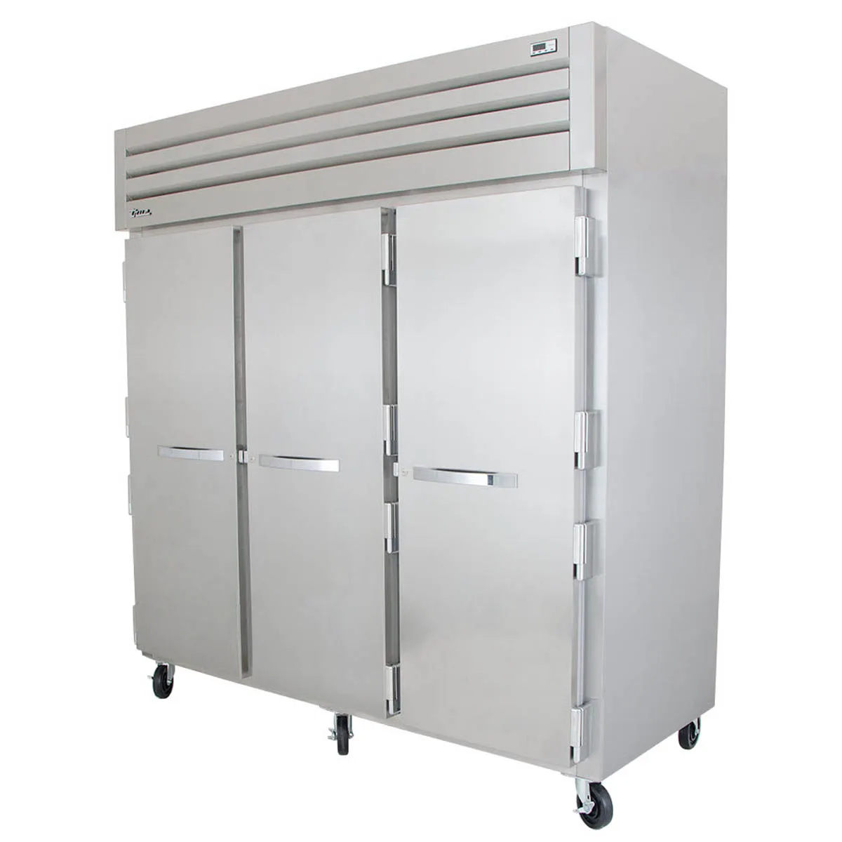 True STR3R-3S 77" 3-Section Reach-In Refrigerator w/ 3 Solid Doors, Top Mount, Stainless Steel