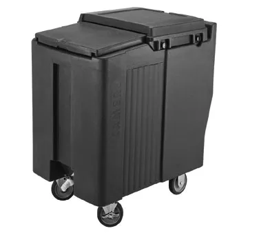 Cambro ICS125T157 Plastic Tall Mobile Ice Bin / Ice Caddy, 125 lb, Coffee Beige