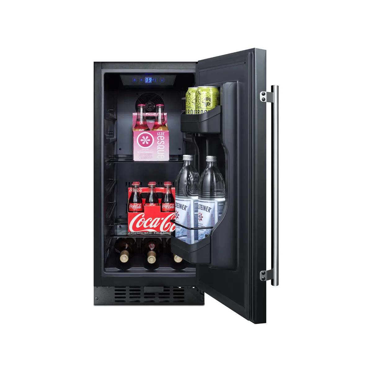 Summit ALR15B 15" Built-in or Freestanding Undercounter Refrigerator in Black, 2.2 cu. ft.