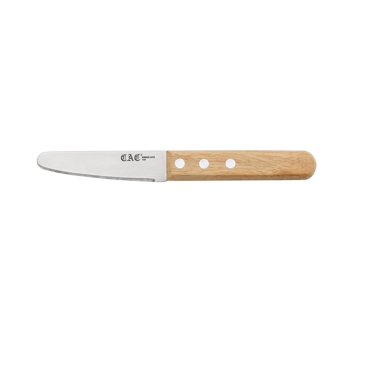 CAC China KWOC-312 Oyster Clam Knife, 3-1/2" Round Tip, Premium Wooden Handle, Cutting Edge