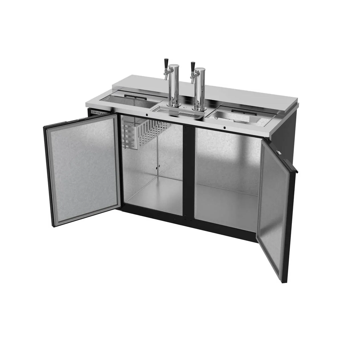 Beverage Air DD58HC-1-C-B 59" Draft Beer Cooler w/ 3 Kegs, 21.86 cu. ft., 2 Single-Tap Towers