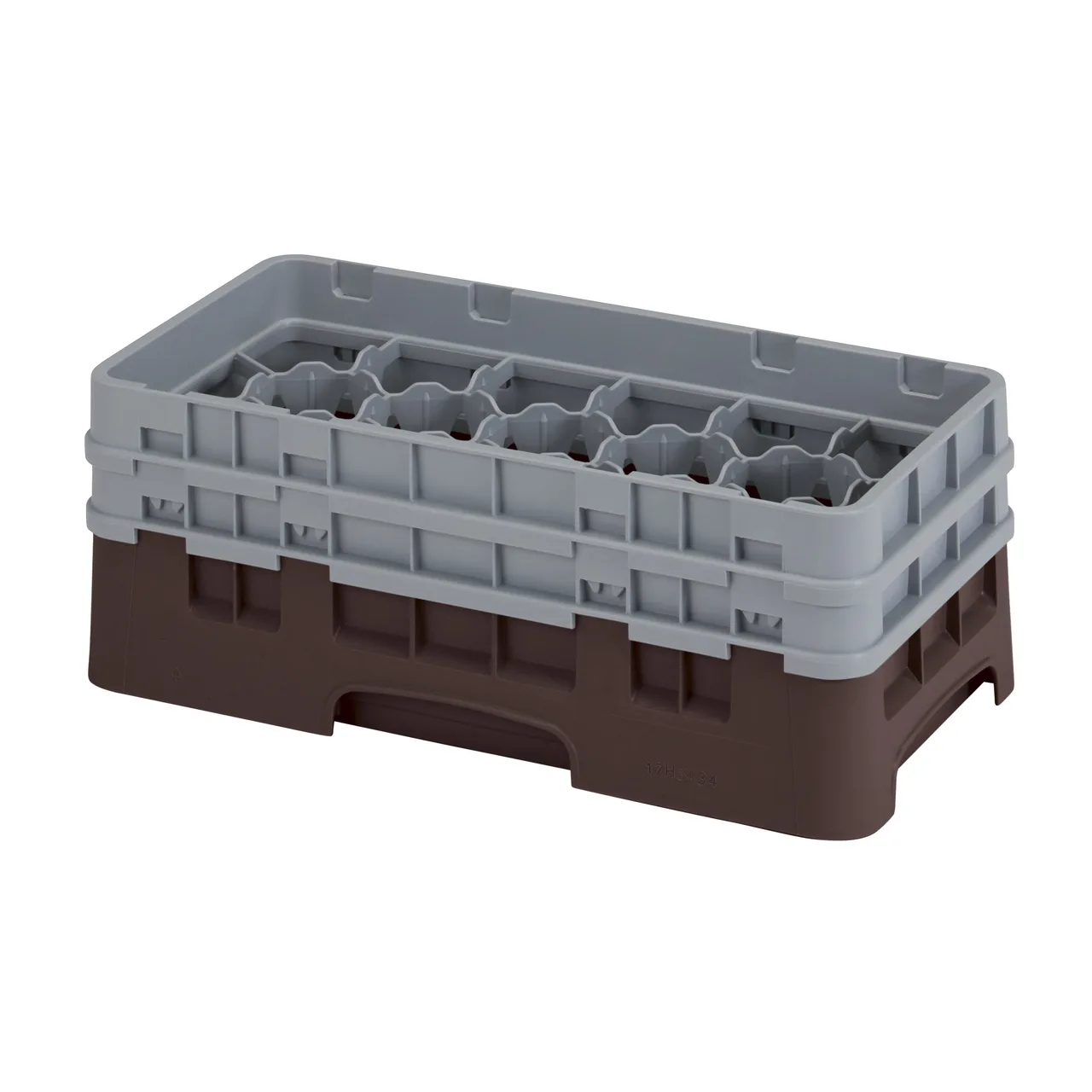 Cambro 17HS434167 Camrack Glass Rack, Half Size, 10x19.75x7.25, 17 Compartments, Brown, HACCP