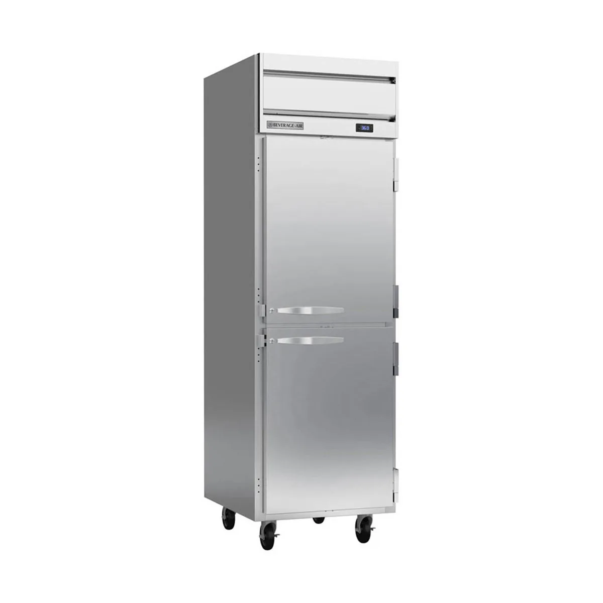 Beverage Air HRPS1HC-1HS 26" 1-Section Reach-In Refrigerator w/ 2 Solid Half Doors, Top Mounted, 1/4 hp, 21 cu. ft.