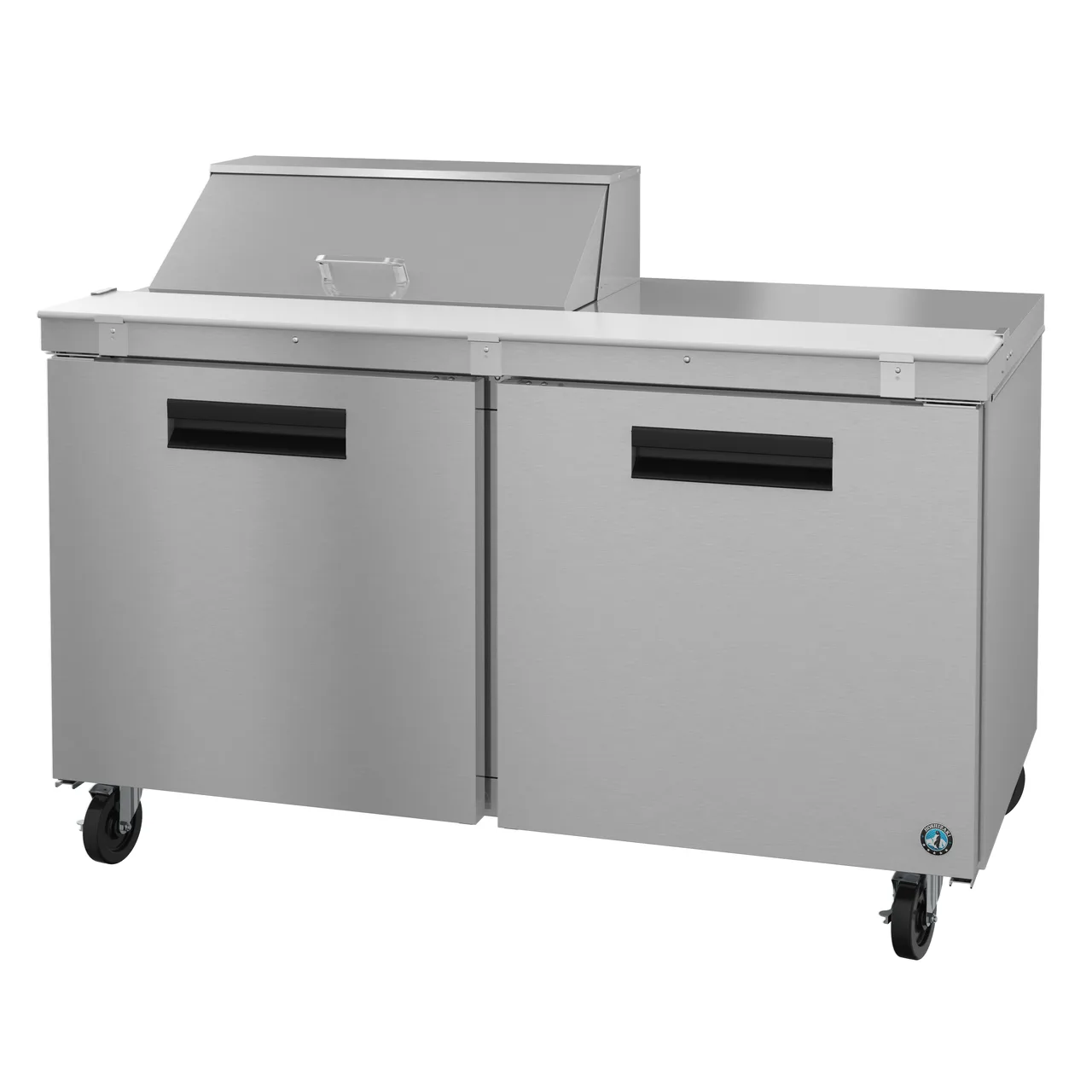 Hoshizaki SR60B-8 60" Two Section Sandwich / Salad Prep Table w/ 2 Doors, 8 Pans