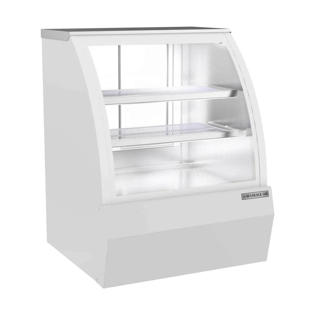 Beverage Air CDR3HC-1-W-D 37 1/4" Curved Glass White Dry Bakery Display Case, 10 cu. ft.