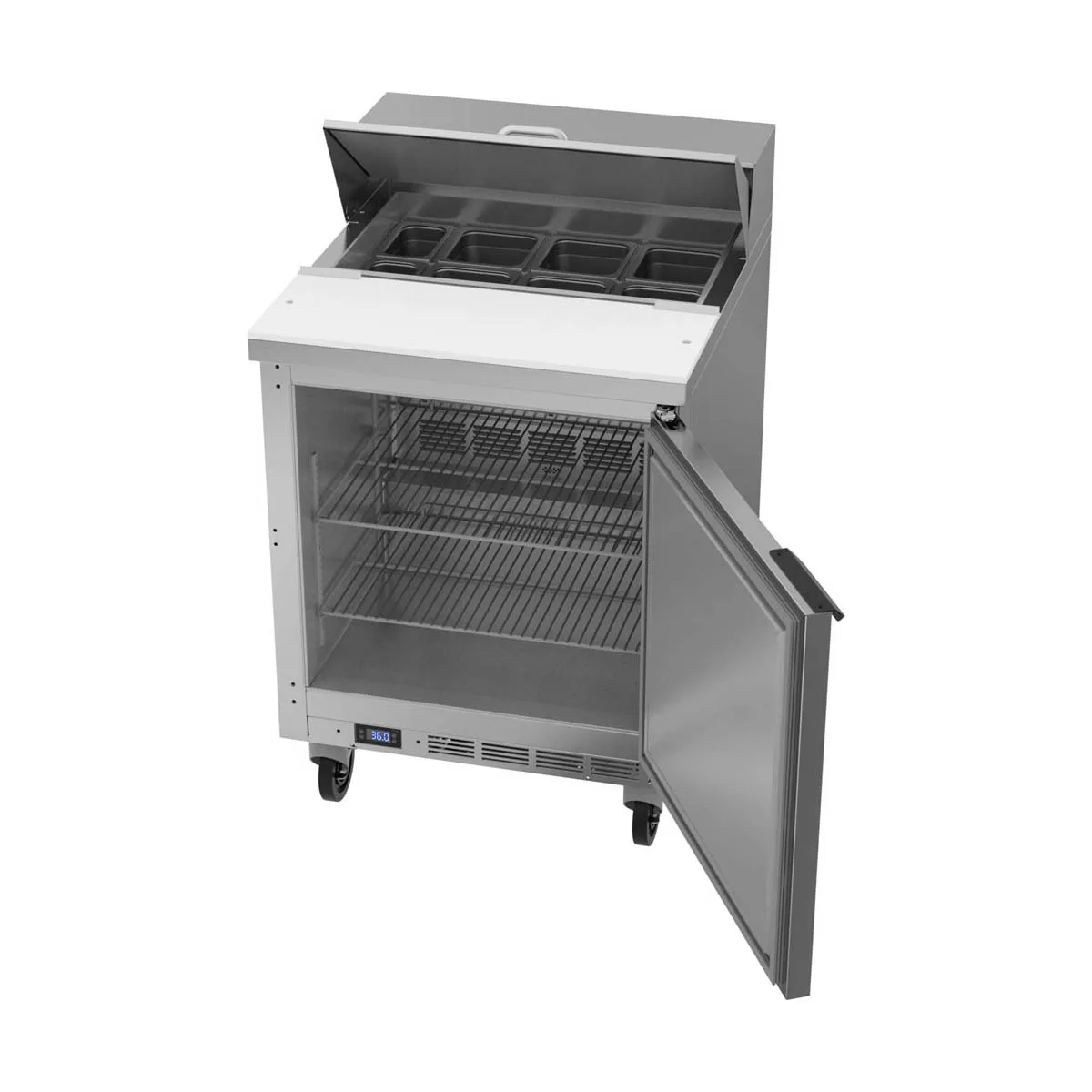 Beverage Air SPE27HC 27" One Section Sandwich/Salad Prep Table w/ 1 Door, 8 pans, 6.75 cu. ft.
