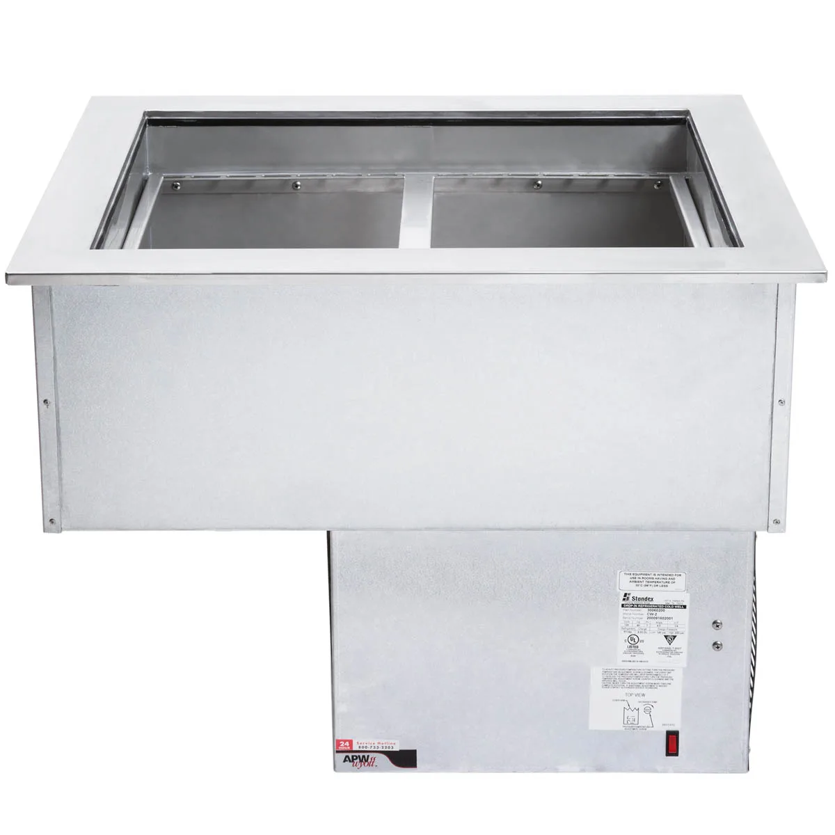 APW Wyott CW-2 Drop-in Refrigerated Cold Food Well, 2 Pan