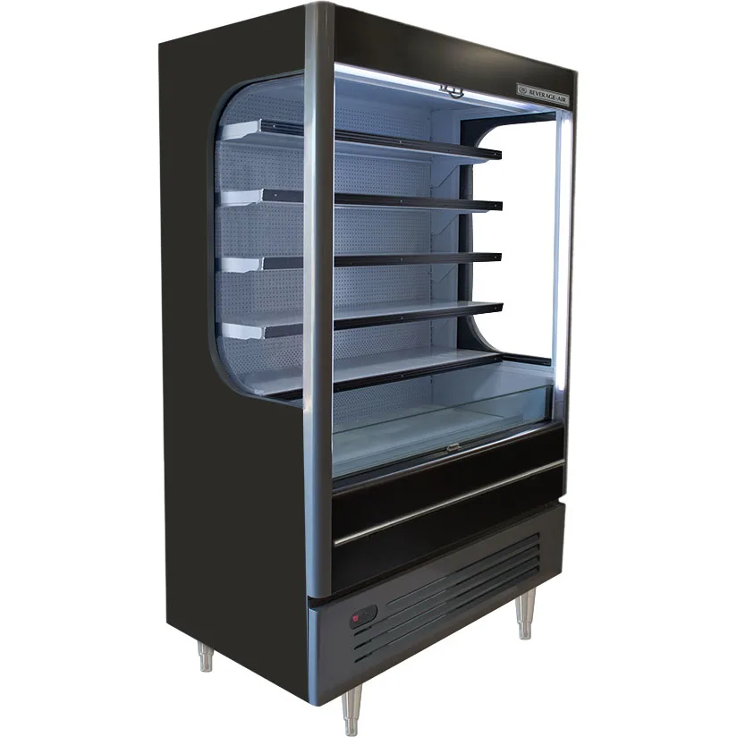 Beverage Air VMHC-18-1-B 52" Black Vuemax Open Air Merchandiser, 5 Shelves, Vertical Case, 23.87 cu. ft.