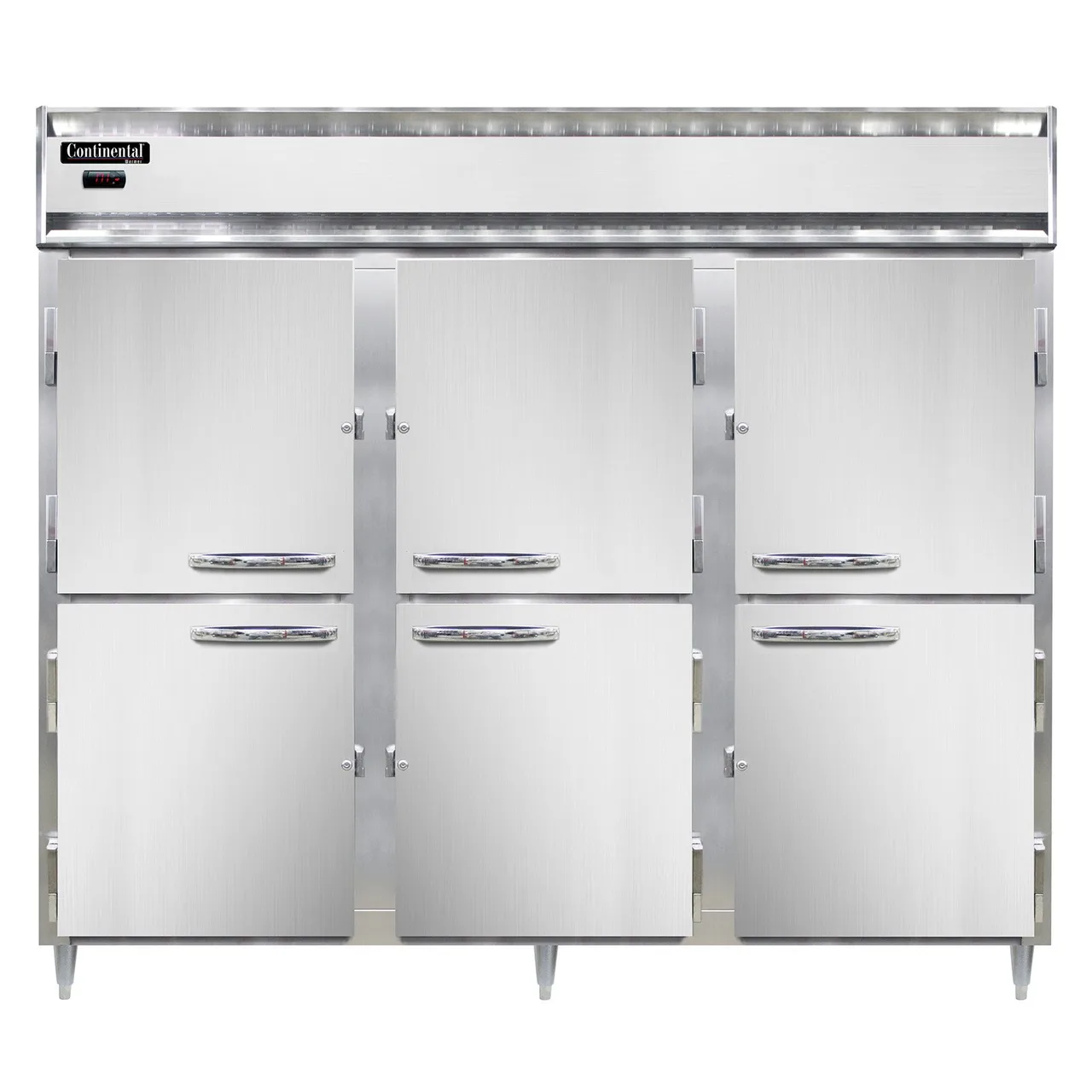 Continental DL3WE-SS-HD 3-Section Heated Holding Cabinet, 75 cu ft, Stainless Steel, Solid Door