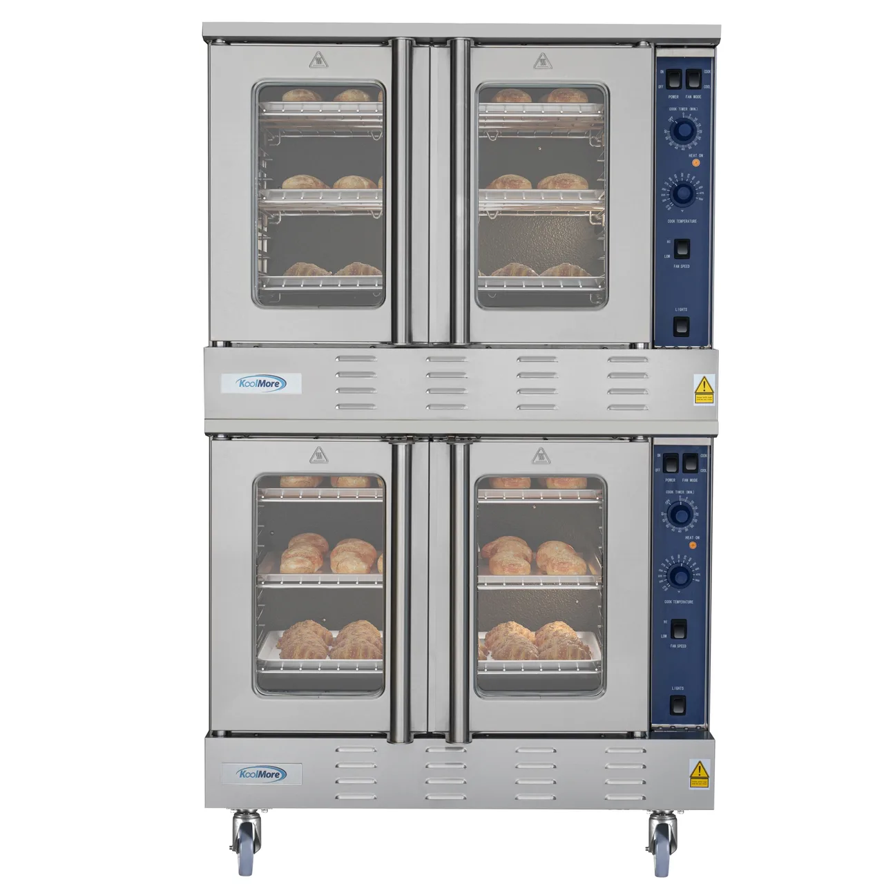 Koolmore KM-DCCO54-NGC 38" Full Size Natural Gas Convection Oven w/ (2) Decks, Casters, 108.000 BTU