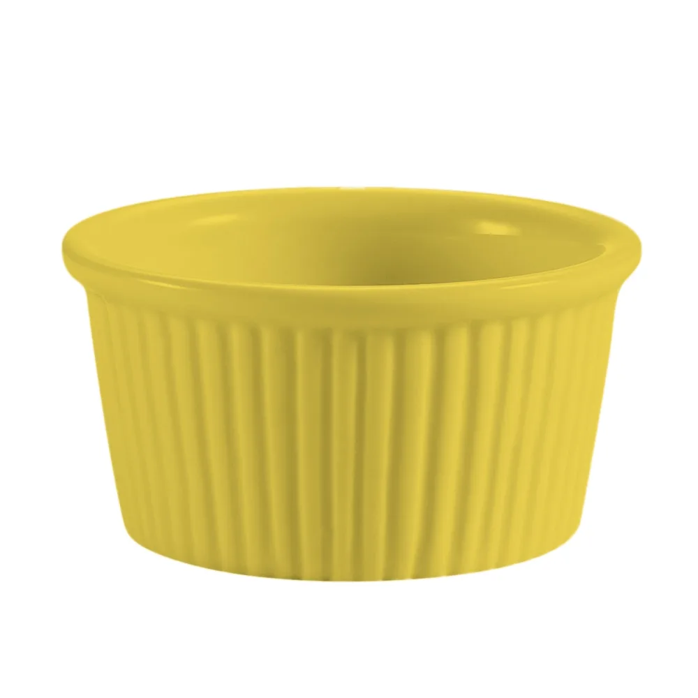 CAC China RKF-2-Y Ramekin, 2 oz (2‑5/8" Dia x 1‑1/2" H), Yellow Stoneware, Dishwasher Safe - 1 Dozen