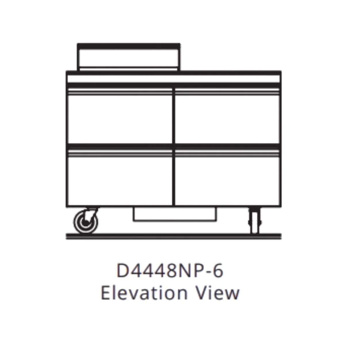 Delfield D4448NP-6 48" 2-Section Sandwich and Salad Prep Table, 4 Drawers, 6 Pans, 16 cu. ft.