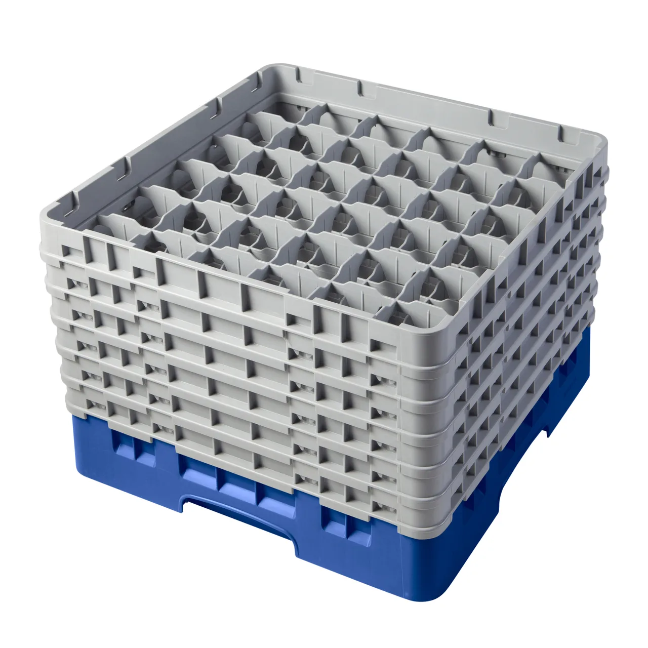 Cambro 36S1114168 Camrack Glass Rack, Full Size, Blue, 36 Compartments, 19-3/4" x 19-3/4", HACCP Compliant