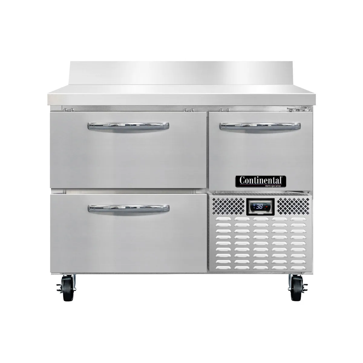 Continental Refrigerator RA43NBS-D 43" Worktop Refrigeratorw/ 2 Drawers, 1 Half Door