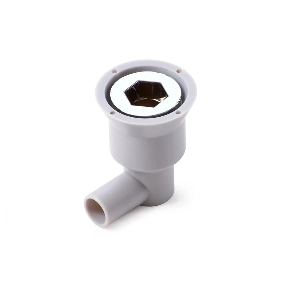 Krowne 23-127 Drain – ½” 90° Bend Speed Rail, ABS Plastic, Chrome Hex Insert, 40°F‑140°F Range