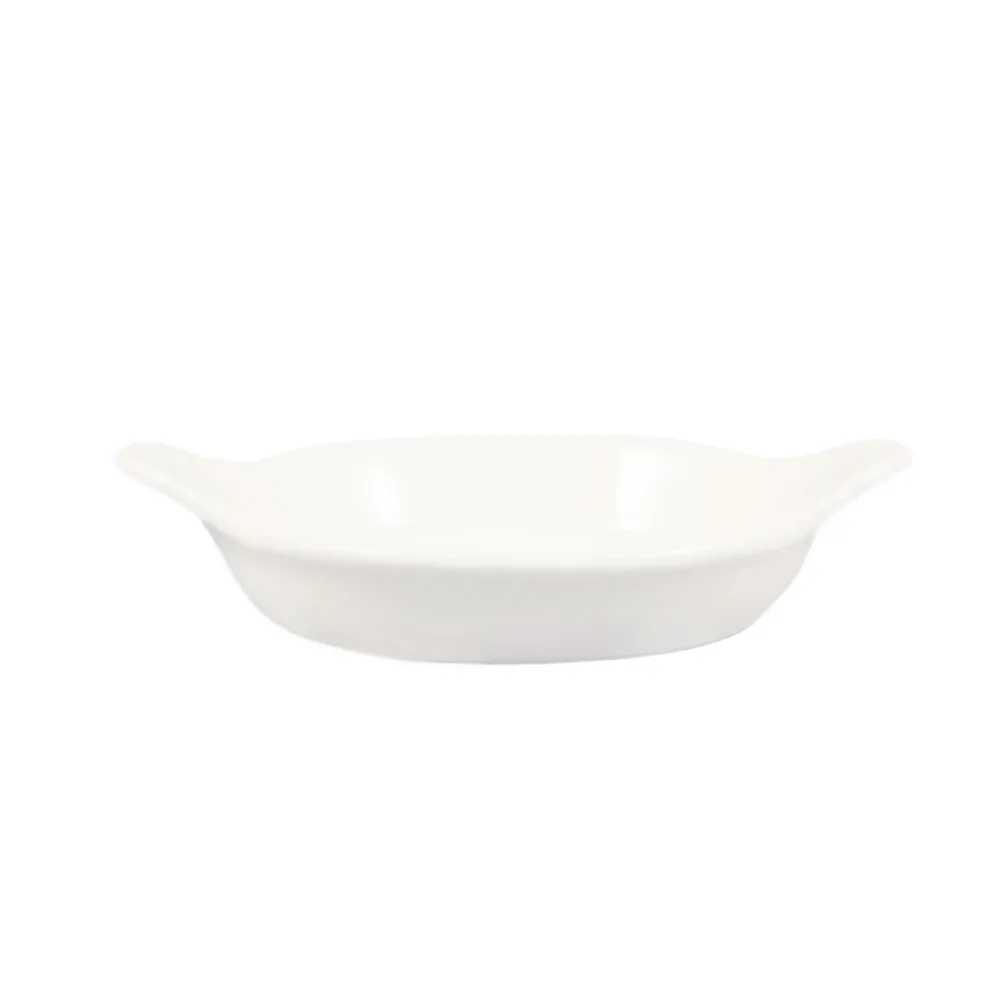 CAC China EGD-12 Oval Au Gratin Dish, 16 oz (12"¼ x 10" x 1"⅜), Bone White Stoneware, Dishwasher Safe - 1 Dozen