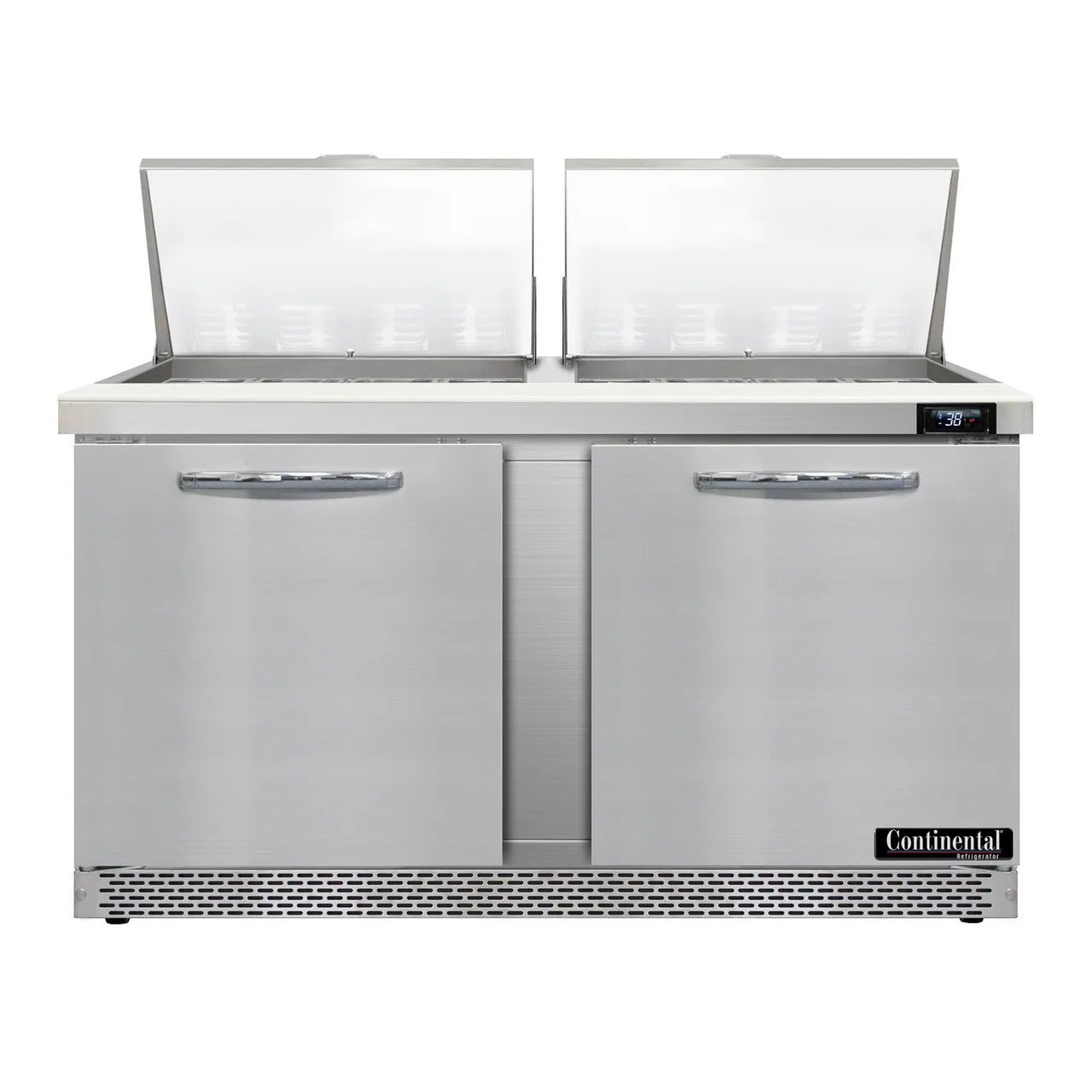 Continental Refrigerator D60N24M-FB 60" Mega Top Sandwich Prep Table w/ 2 Doors, 24 pans