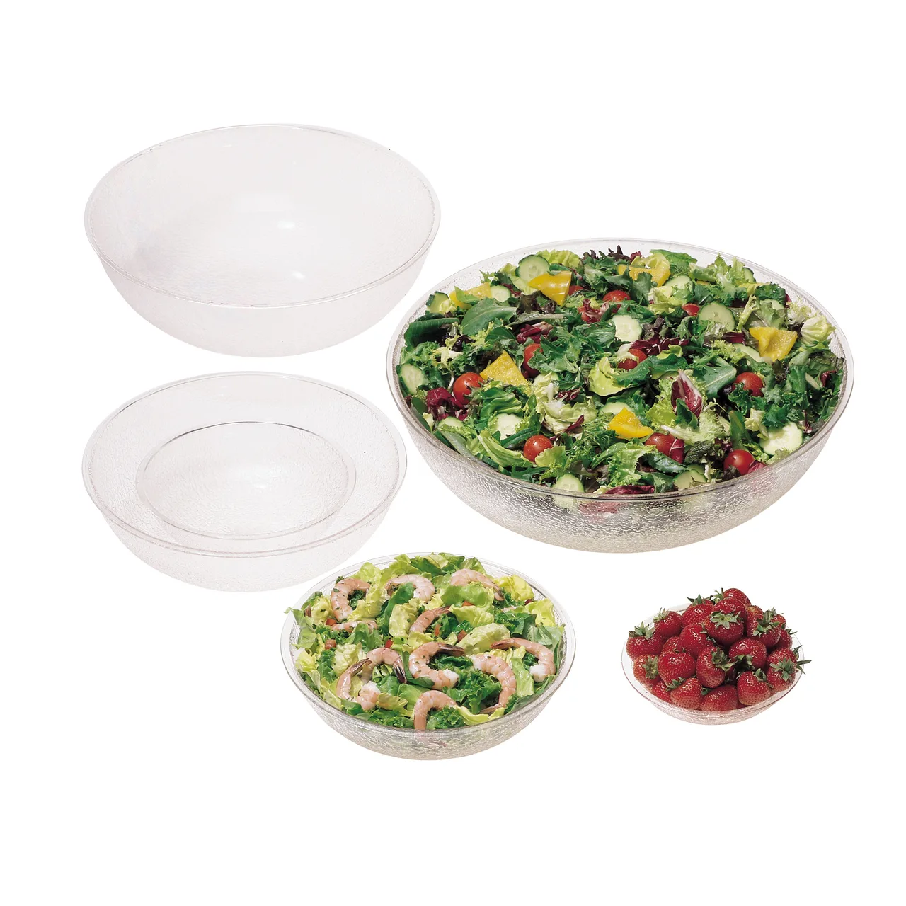 Cambro PSB6176 - 6" Clear Polycarbonate Salad Bowl, 18.8 oz (16‑19 oz) Capacity, Pebbled Finish