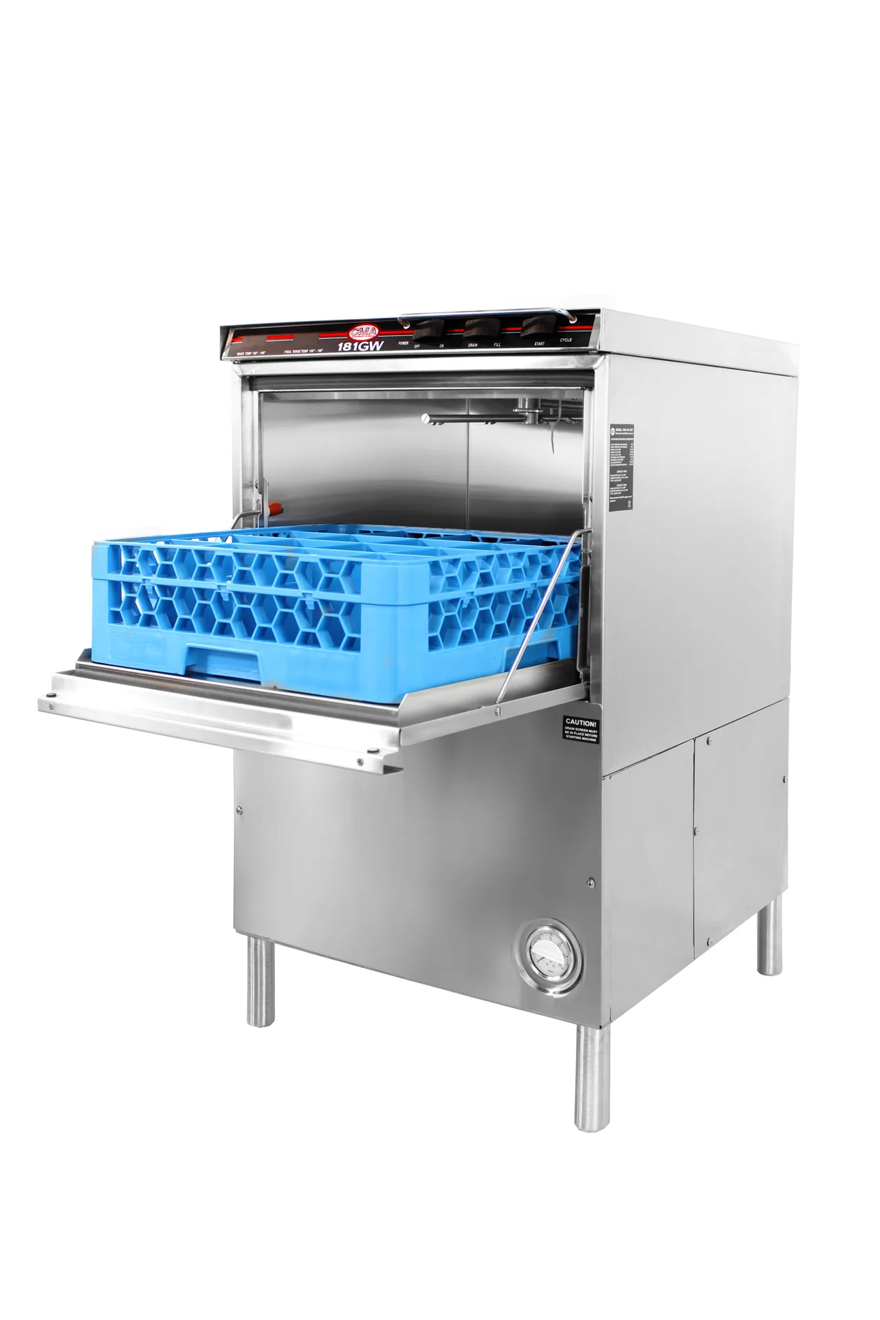 CMA Dishmachines 24" 181GW Undercounter Glasswasher, 30Rack/hr - 600Gal/hr, 180°F Rinse