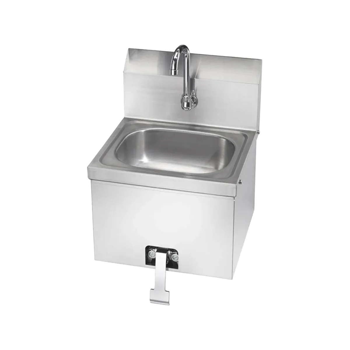 Krowne HS-15 15" Wall Mounted Hand Sink with Hands Free Faucet & Single Knee Valve - 20 gauge