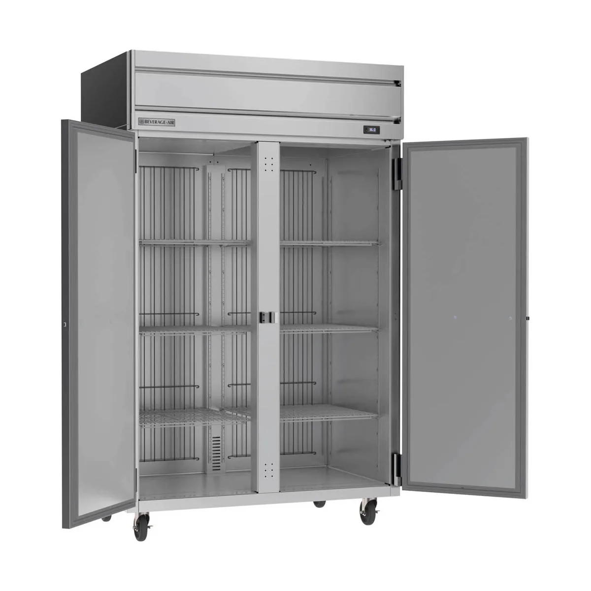 Beverage Air HRPS2HC-1S 52" 2-Section Reach-In Refrigerator w/ 2 Solid Full Doors, Top Mounted, 1/3 hp, 47 cu. ft.