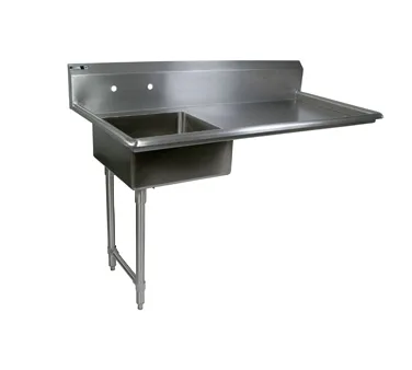 John Boos EDTS8-S30-50UCL 50" Undercounter Soiled Dishtable w/ Sink On Left, 10" Backsplash