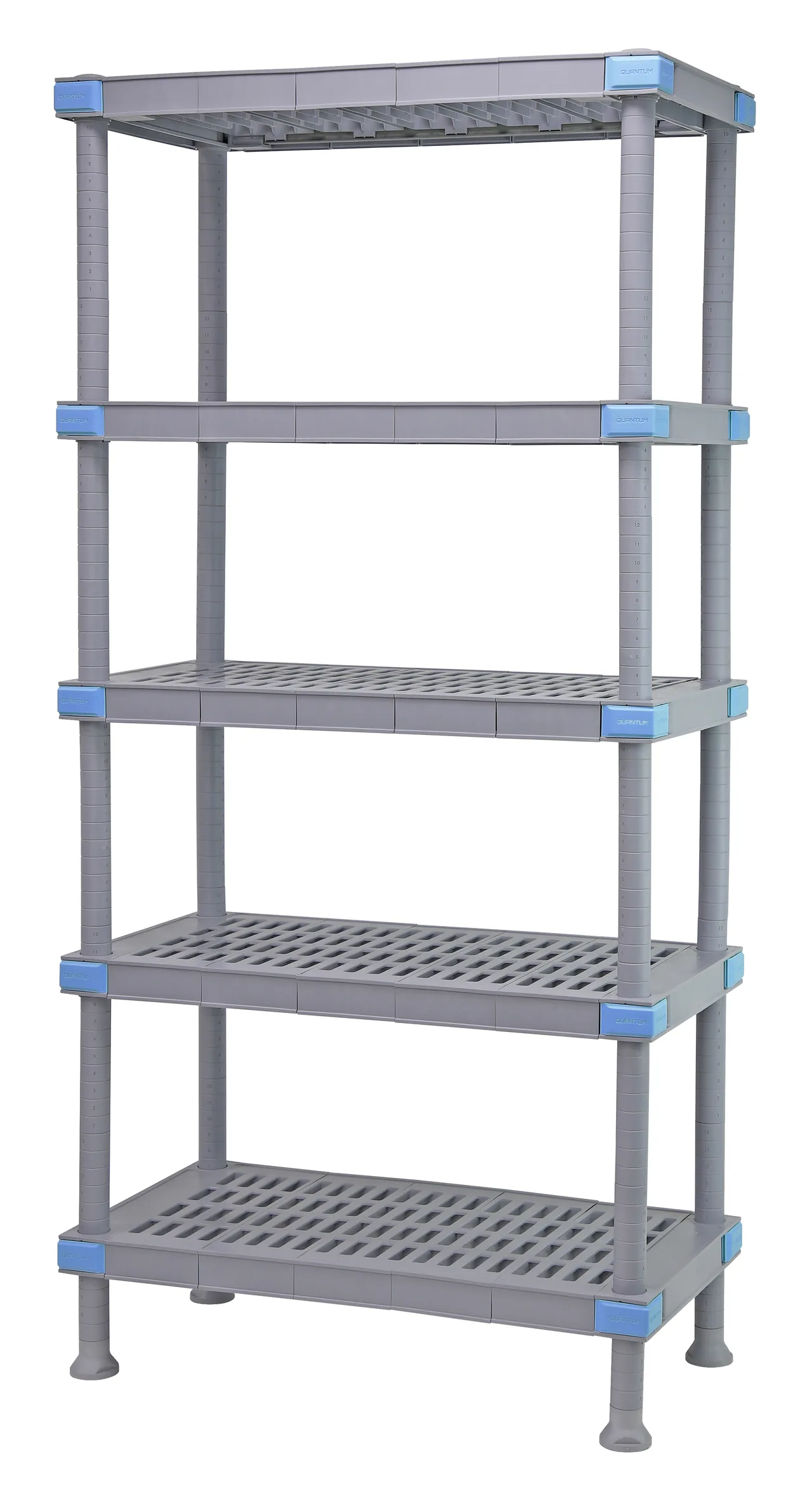 Quantum QP183074VS-5 NSF Millenia Gray Polymer 5 Shelf Vented Shelving Unit - 30" x 18" x 74"
