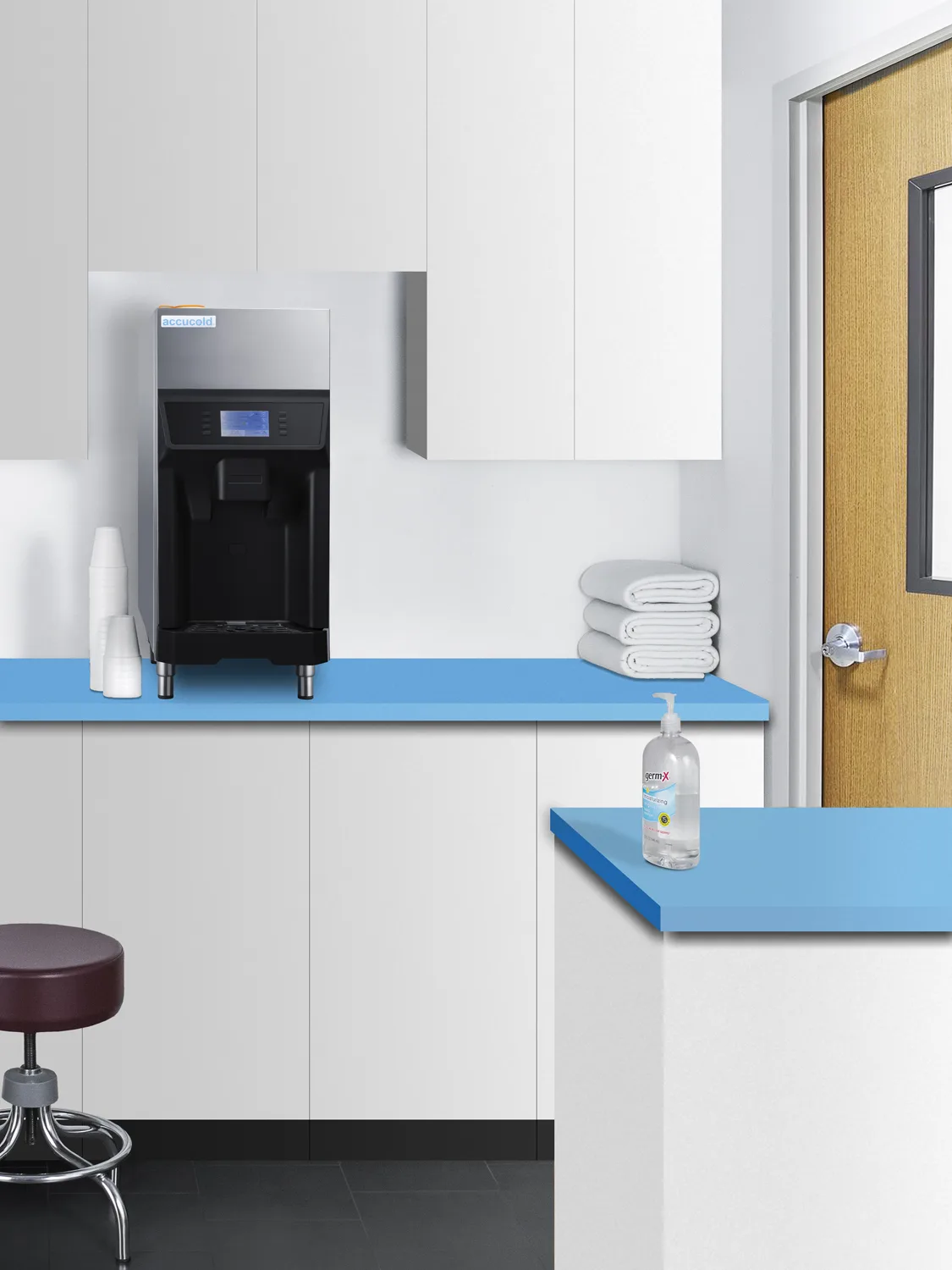 Summit AIWD220 13.88" Floor Ice & Water Dispenser, Steel, 220 lb/day, 6.2 lb Storage, ENERGY STAR