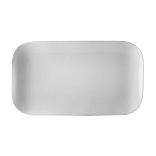 CAC China OXF-C14 Platter - 13-1/2" L x 7-1/2" W x 1-1/8" H, Coupe Rim, Porcelain White - Dozen