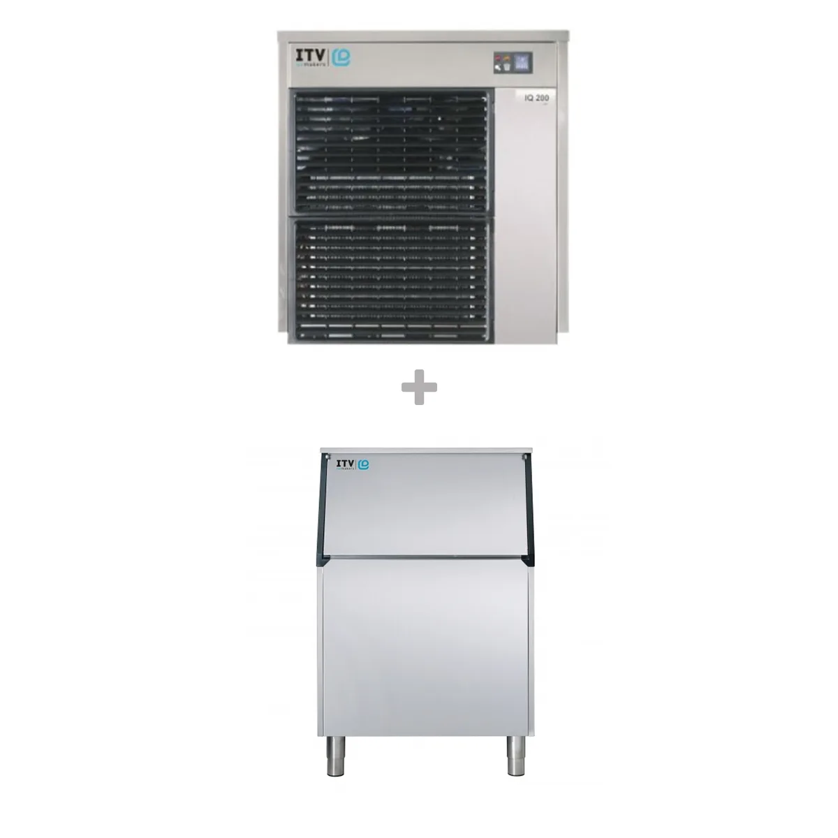 ITV Ice Makers IQ 500/S-400-22 Air Cooled Flake 675 lb Ice Machine with Bin, 399 lb Storage