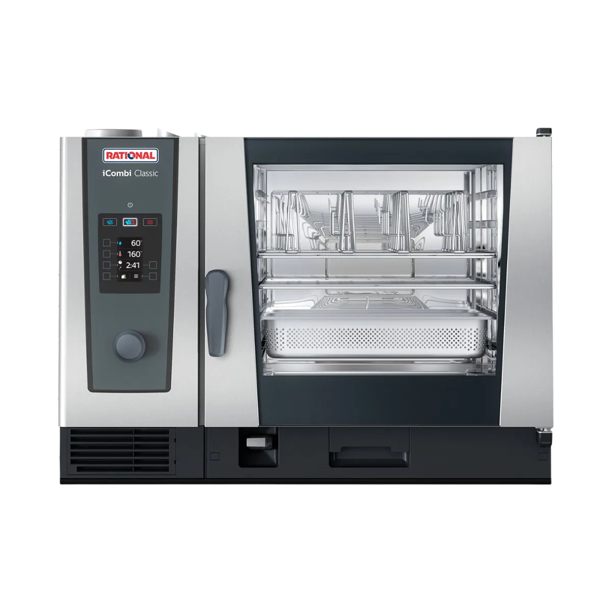 RATIONAL ICC 6-FULL NG 208/240V 1 PH Full Size 6 Pan Natural Gas Combi Oven w/ Steam Generator, 106.500 BTU