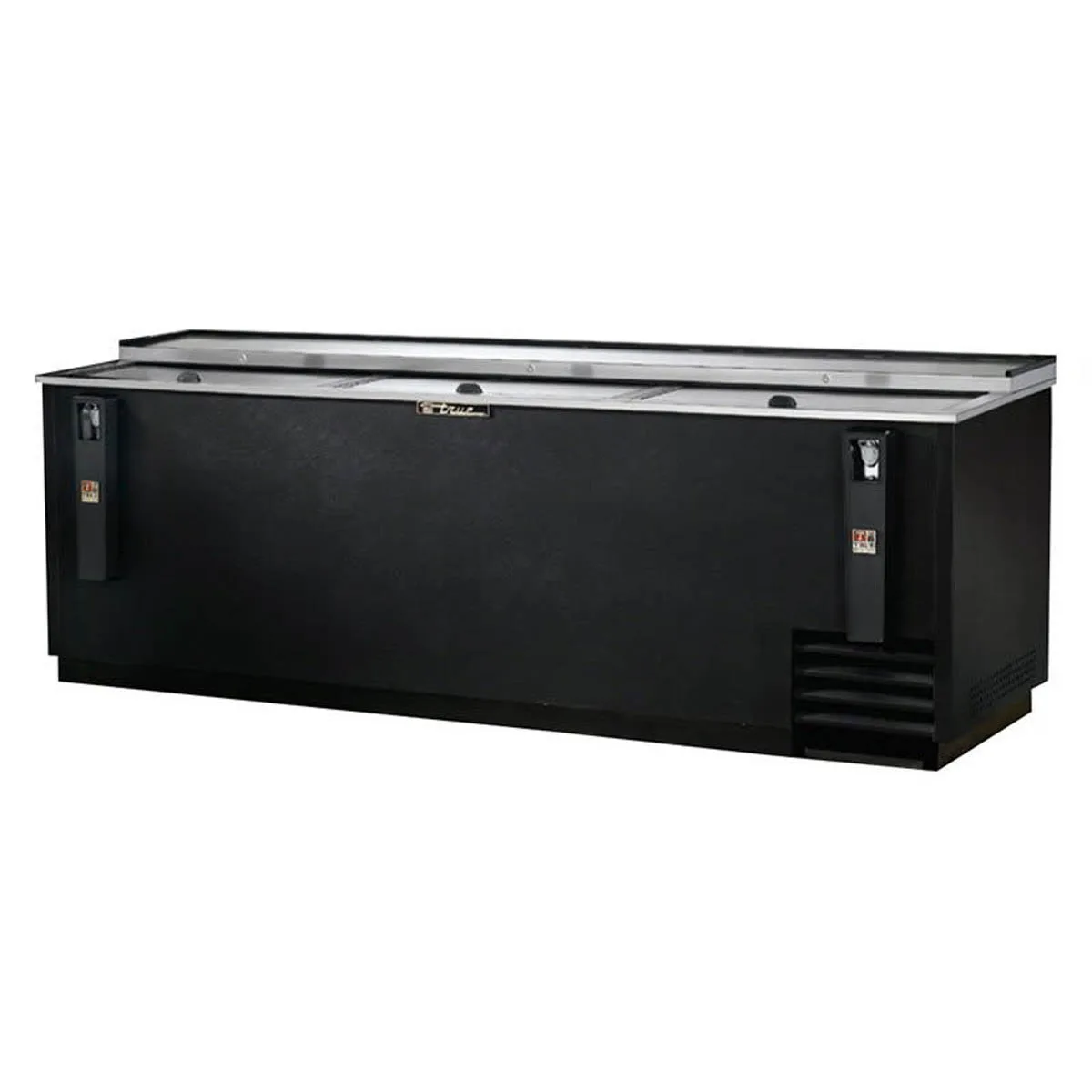 True TD-95-38-HC 95" Solid Slide Lid Deep Well Horizontal Bottle Cooler w/ LED Lighting