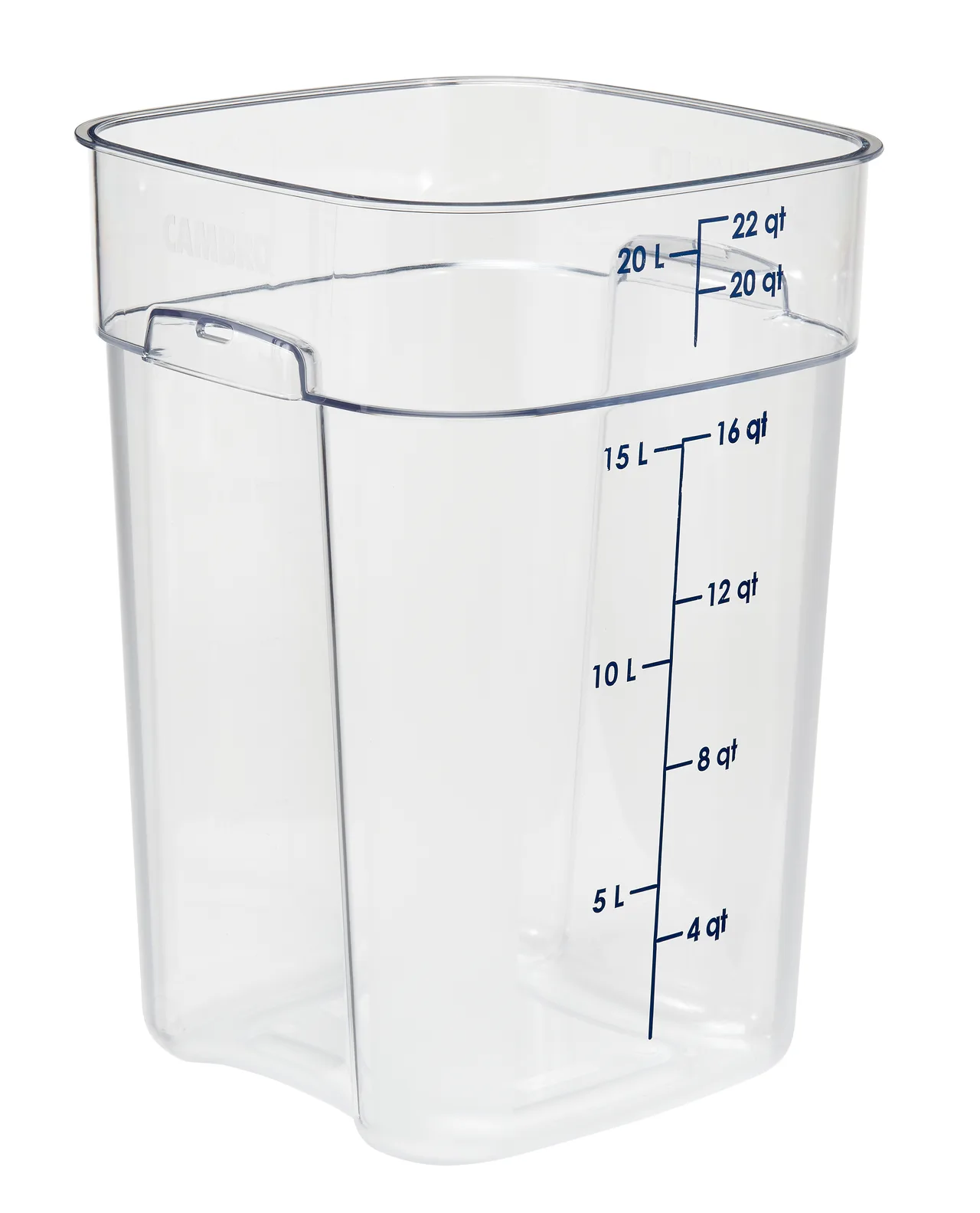 Cambro 22SFSPROCW135 CamSquare FreshPro 22‑qt Square Container, Polycarbonate, 11.4" Cube, NSF